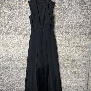 Jean-Pierre Braganza Dress Womens Extra Small Black Maxi 100% Silk Sleeveless UK